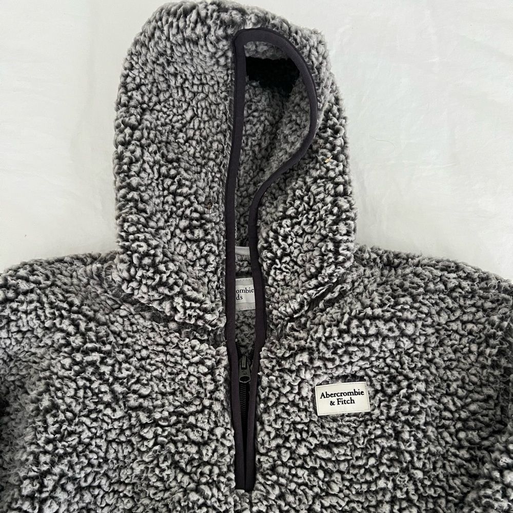 Abercrombie Kids Sherpa Pullover Hoodie gray size 11/12 kids - Picture 2 of 4